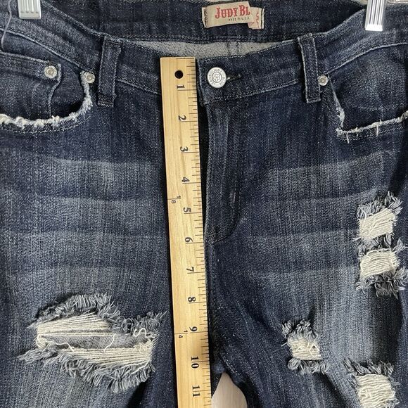Judy Blue Jeans Women’s Size 1X Dark Wash Stretch Distressed Straight Leg USA - Picture 11 of 14